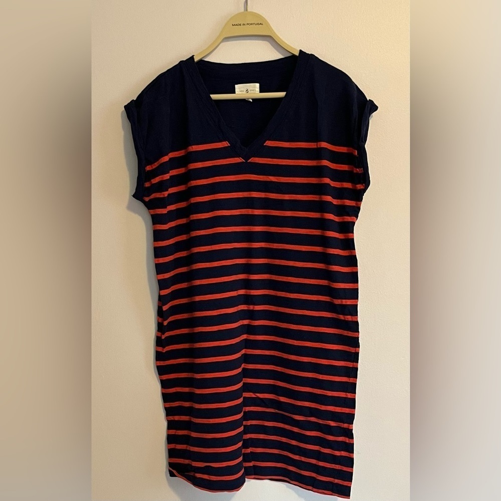 Lou & Grey short sleeve striped shirt dress size M - Picture 2 of 8